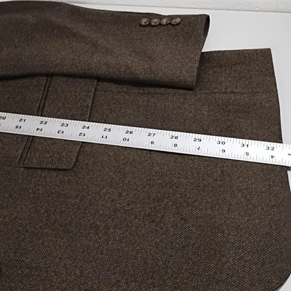 Oscar De Larenta 100% Wool Blazer suit Coat Jacket Brown & Black 46 Long - Picture 9 of 12